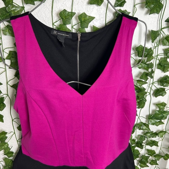 INC International Concepts Pink A-Line V-Neck Mini Dress - Picture 3 of 4